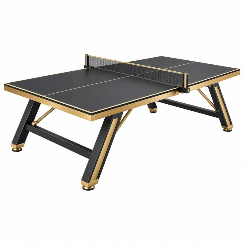 Stół do tenisa stołowego 274 x 152.5 x 76 cm czarno-złoty metalowy nowoczesny